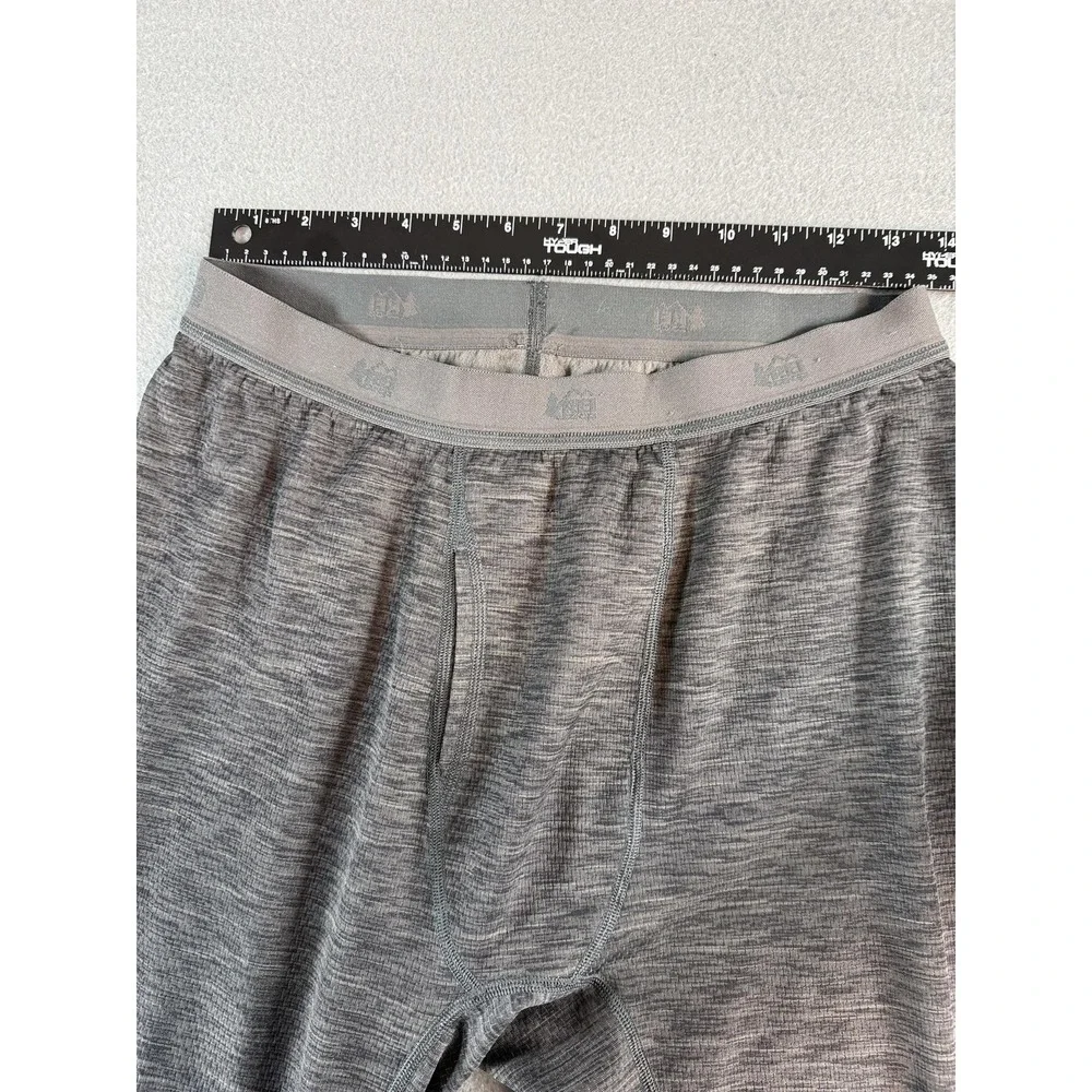 REI Co-op Long Johns Mens Medium Gray Thermal Fleece Base Layer Underwear